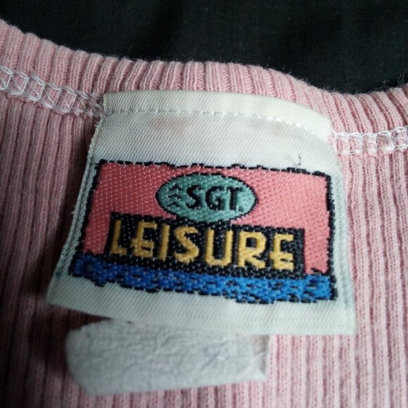 Vintage Sgt. Leisure Maui Flower Embroidered Ribbed Tank Top Shirt - Picture 6 of 6